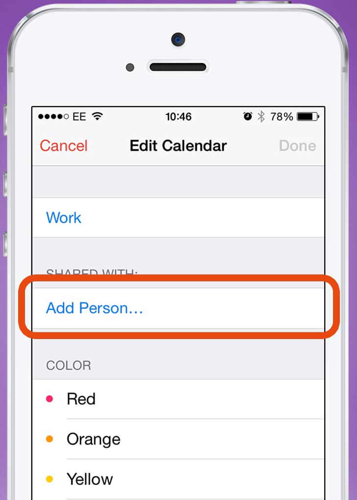 How to share a calendar on the iPhone TapSmart