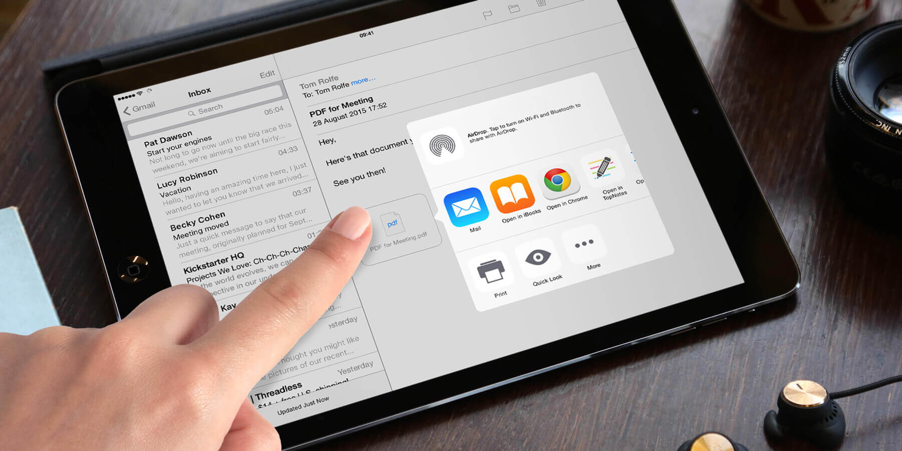 how to make an attachment to email on ipad