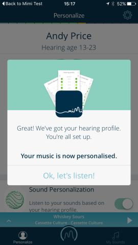 It's easy to set up a personalized sound profile