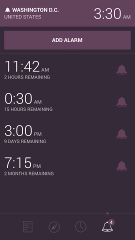 You can set alarms using the time of  each location.
