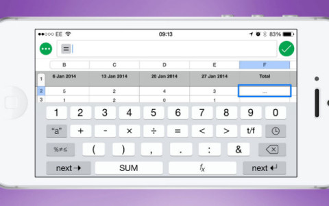 The formula keyboard holds all the necessary options for calculations.