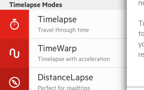 Triggertrap's numerous modes are accessed via a tab on the left