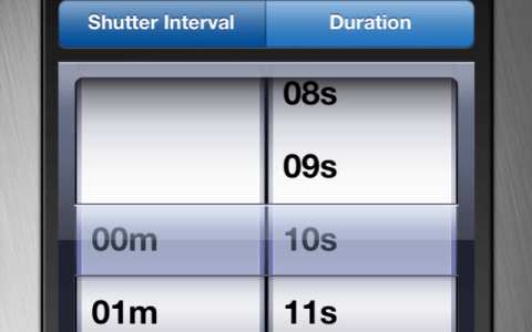 Setting up a time-lapse with ioShutter is easy: just dial in the time between photos, and then how long to shoot for