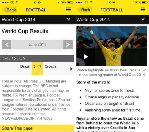 BBC Sport app