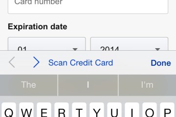 Safari's Credit Card scanner