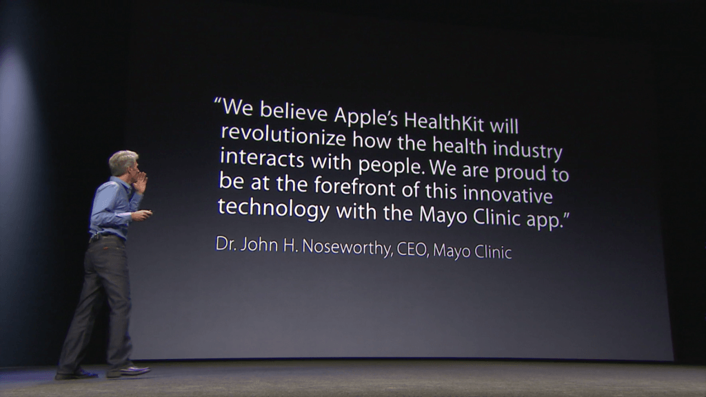 CEO of May Clinic said "We believe Apple's HealthKit will revolutionize how the health industry interacts with people."