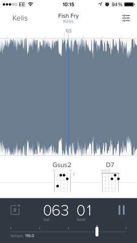 Capo has a habit of over-complicating things – that first chord is a simple G bar chord.