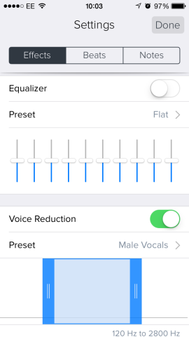 Capo touch is feature-rich – you can alter the sound within your project, and even reduce vocals based on male or female voices.