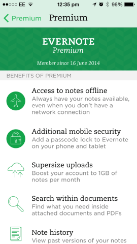 For Evernote Premium subscribers, a bunch of additional features can help users create an advanced paperless system.