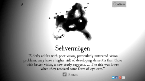 To remind you of the app's earnest purpose, each level is prefaced by the description of a medical condition to do with dementia