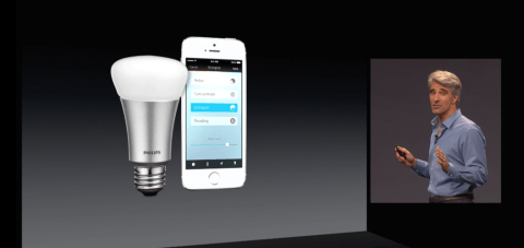 Hue bulbs appeared during the keynote; Philips has indeed been confirmed as a HomeKit partner. 