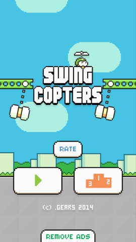 Swing Copters looks to have the same addictive quality as Flappy Bird