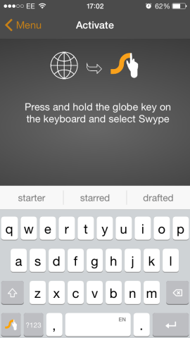 The app gives you a test bed to get used to the app and its functions