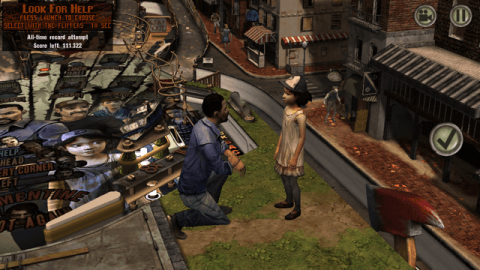Lee Everett takes a minute to reassure Clementine, the girl he meets in the original Walking Dead Game