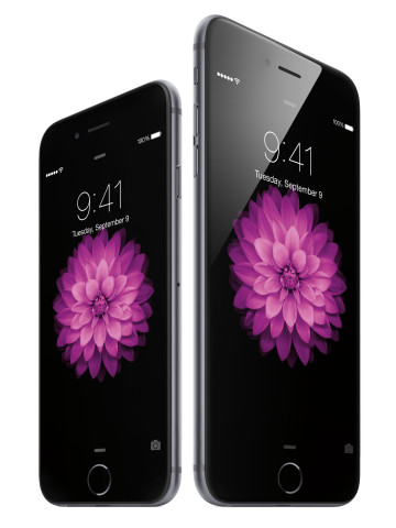 The iPhone 6 and 6 Plus side-by-side