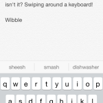 Typing in Swype.
