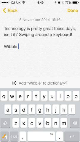 Adding to Swype’s dictionary.