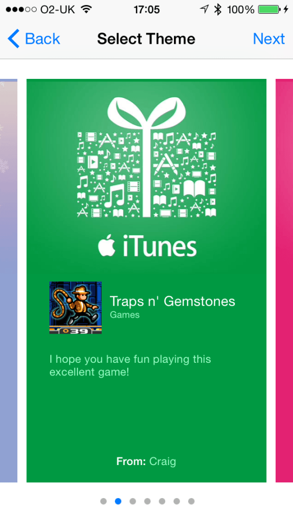 3. Tap Next and then choose a theme for your gift from the available selection. Tap Next and you’ll see a final confirmation screen. Check the details are correct and then tap Buy to confirm.