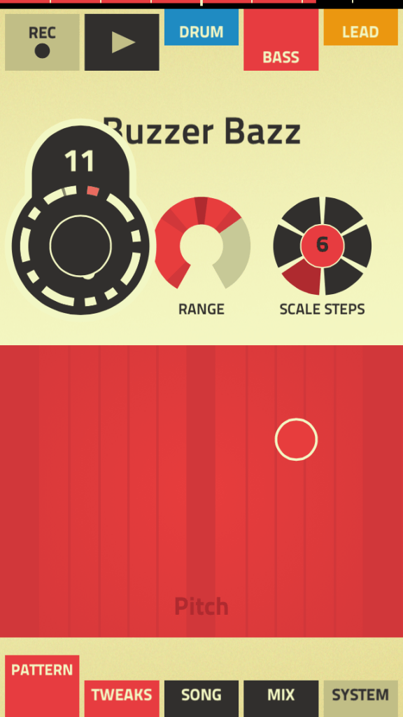 Use dials to define a rhythm and tap/drag notes