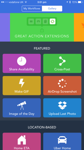 A useful gallery interface should provide iOS automators with a degree of inspiration. 