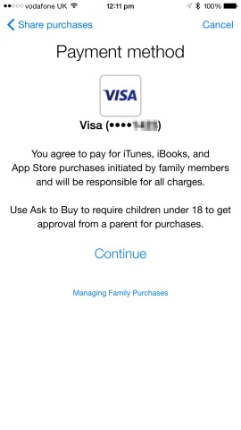 You'll need to share your credit card with family members, however, in order to activate Family Sharing.