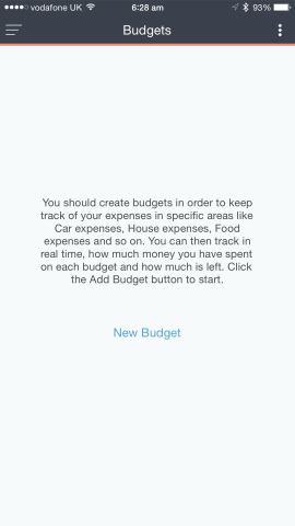 Users can create budgets from inside MoneyWiz 2, also