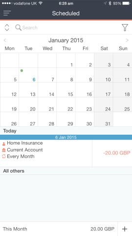 All your scheduled transactions can usefully be viewed on a single calendar
