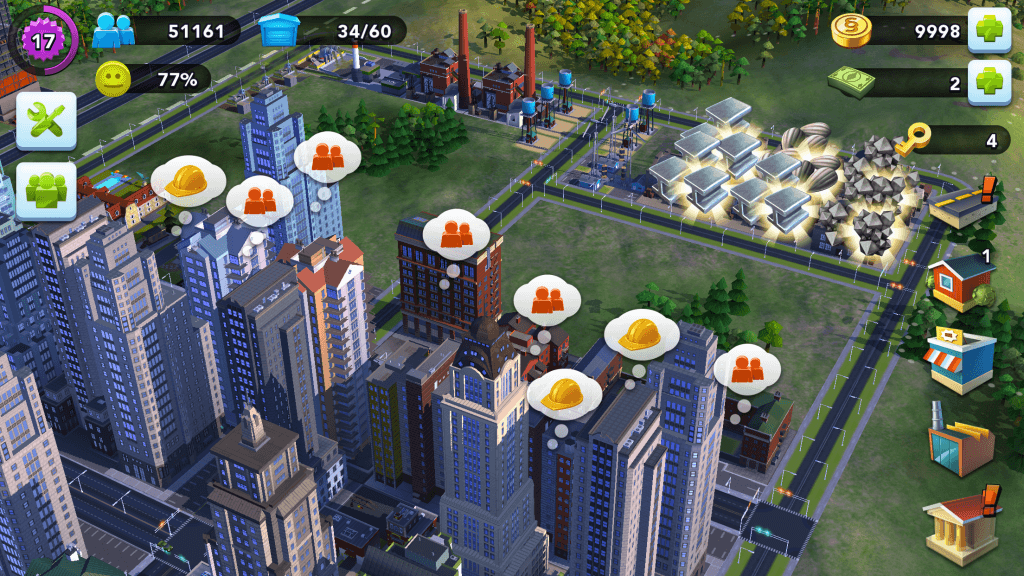 You can build factories to create materials to grow your city