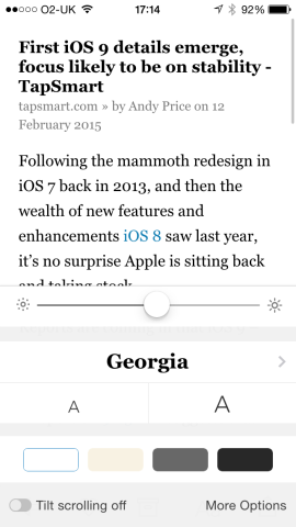 You can tweak the appearance and type style of articles.