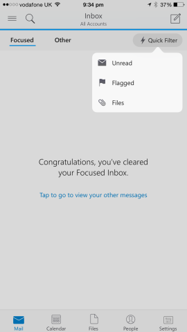 It's also possible to apply filters to organize messages displayed in your inbox. 