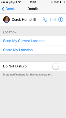 To share your location on a one-off basis, use Messages.