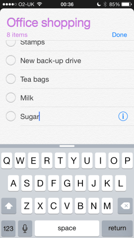 Adding new items to Reminders list
