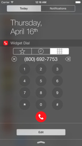 There's also a handy number-pad, just in case you're looking to call someone who isn't listed as a favorite. 