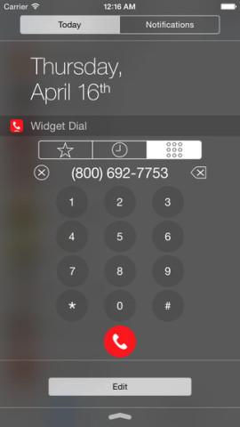 There's also a handy number-pad, just in case you're looking to call someone who isn't listed as a favorite.