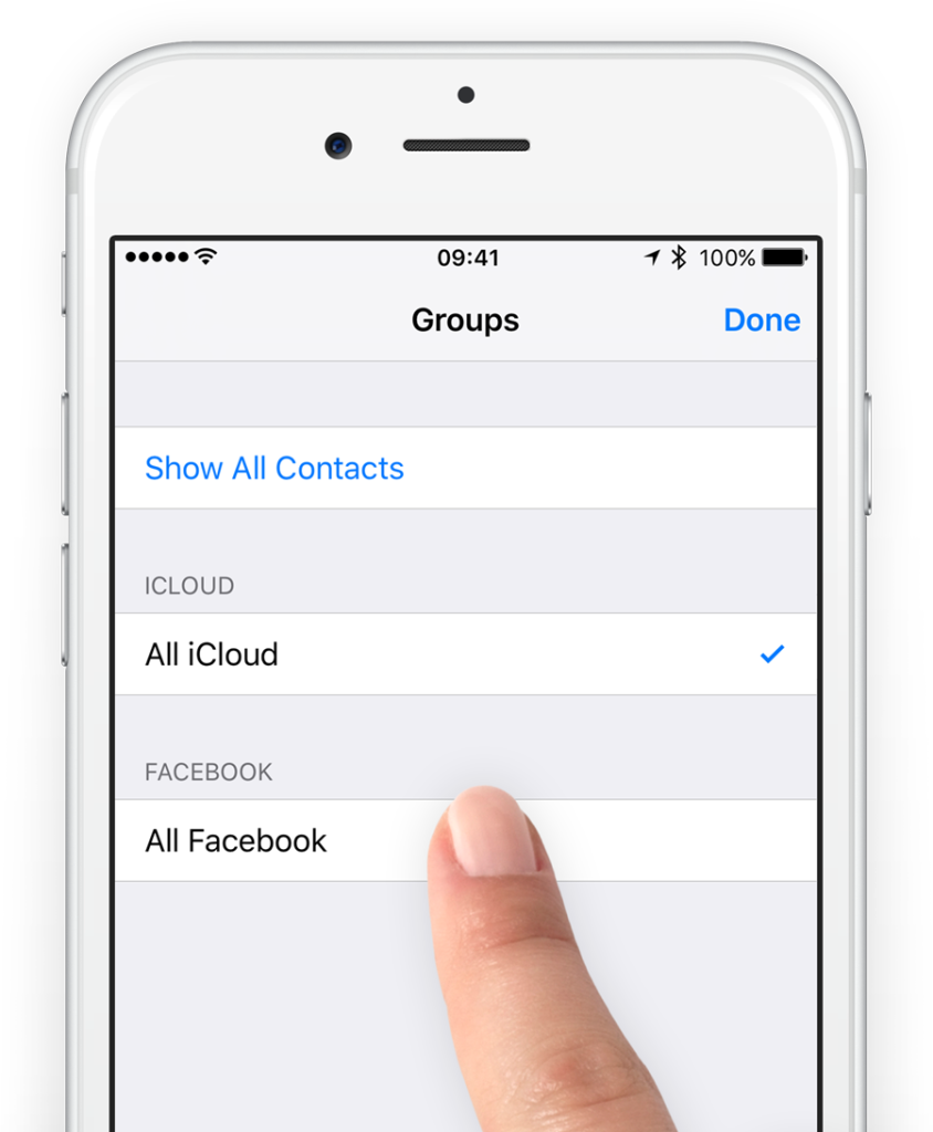 Select which contact groups to show