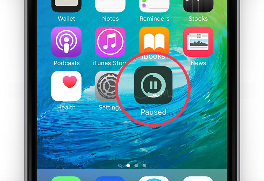 When an app is downloading, tap the icon to pause the download