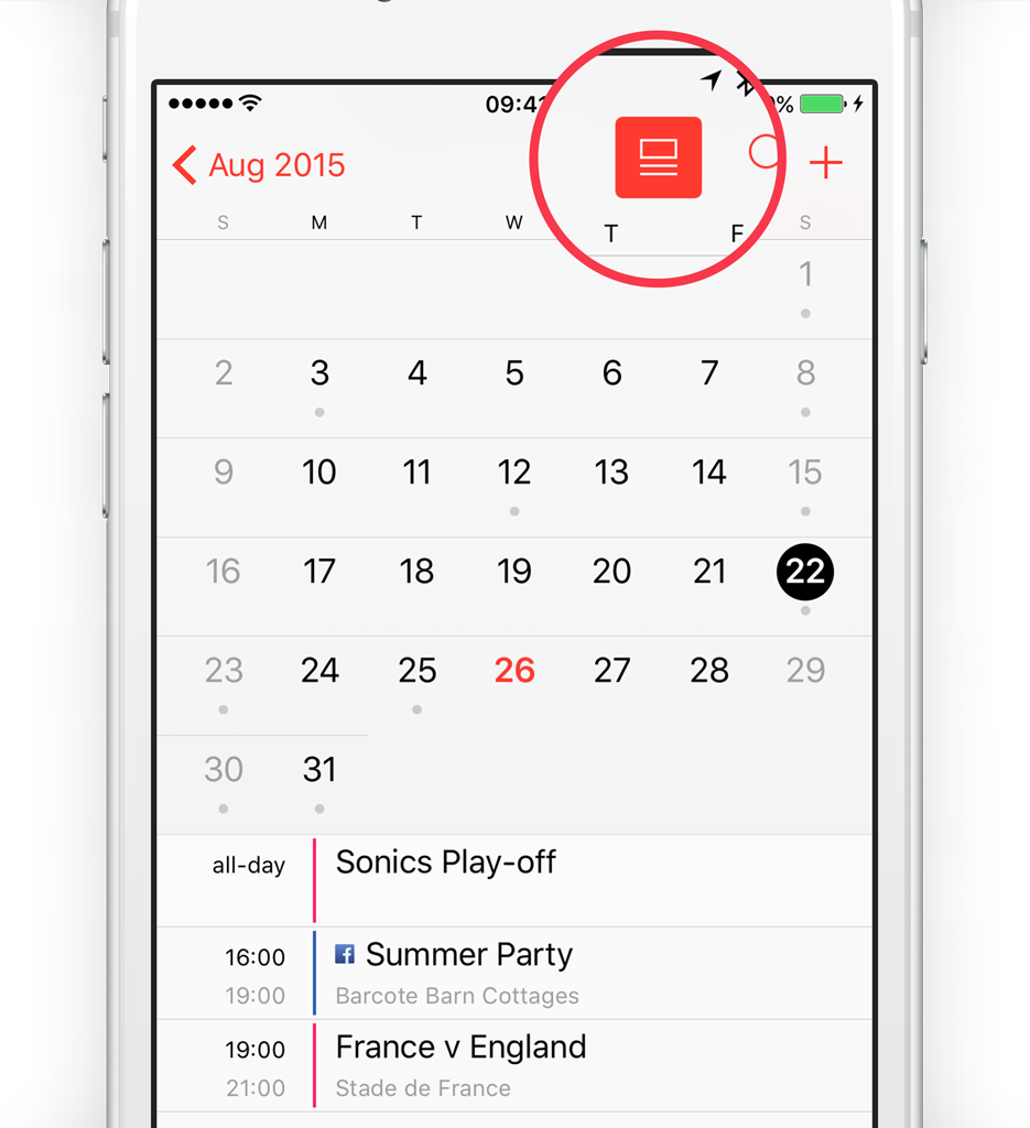 Guide view the week ahead with Calendars on iPhone iOS 9 TapSmart