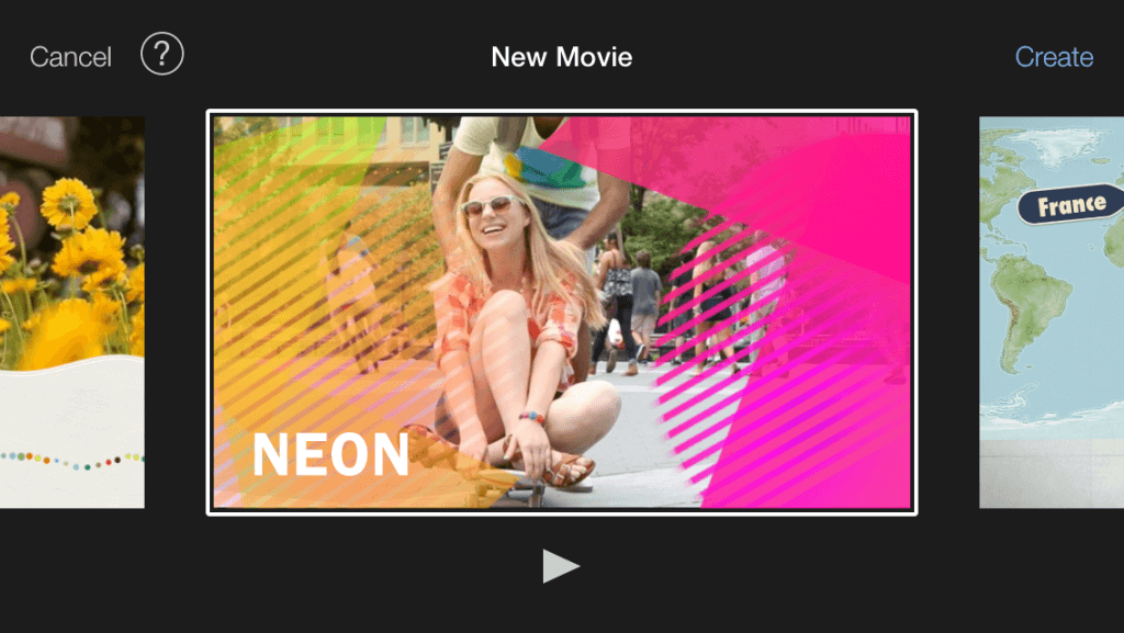 Choose a theme before you start adding clips to your movie.