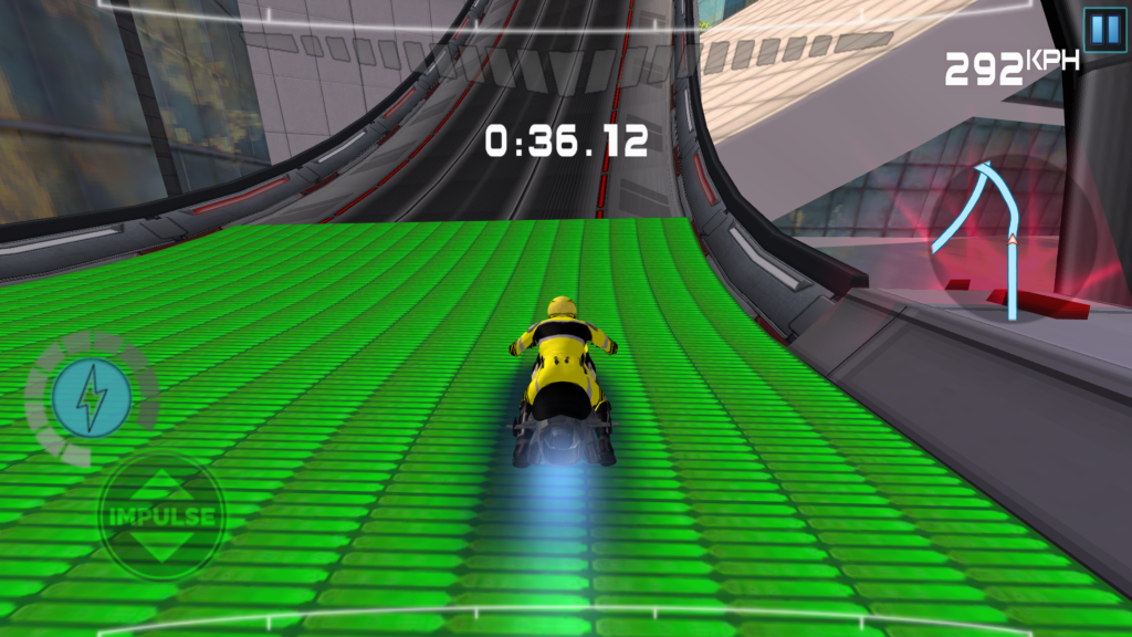 Master the titular 'Impulse' boost on the green parts of the track to gain the necessary speed