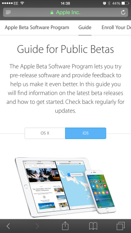 Sign up for Apple's beta programme