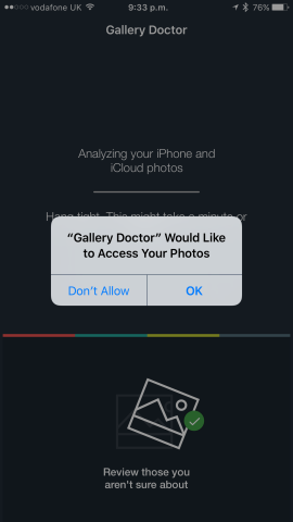 Of course, make sure Gallery Doctor has access to your iOS Photos app. It'll need this in order to work its magic. 