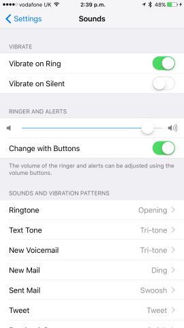 Here in the iOS Settings app, you'll need to choose your alert type before creating a custom vibration pattern for that particular alert.