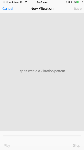 Here it is: tap the screen to create your custom vibration pattern!