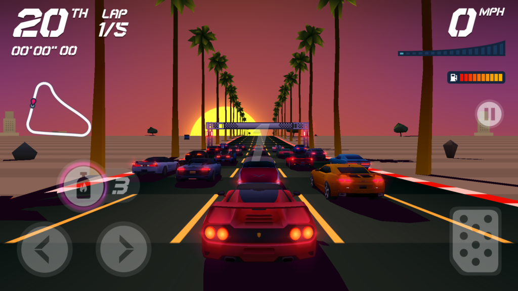 The graphics are top-notch, and can even turn from sunset to night-time during the race