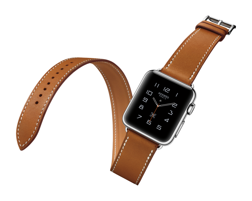 One of the new Hermes straps with custom watch face