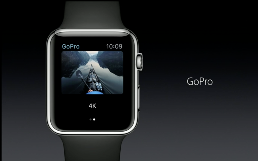New apps are coming in watchOS 2 including GoPro, which will turn the device into a view finder for the camera