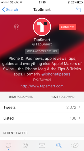 Profiles now look smarter, and provide quicker access to someone's recent tweets.