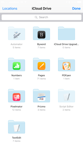 Of course, in iCloud Drive, users' attachments will be grouped in app folders. 