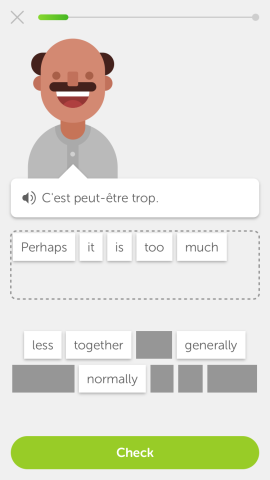Duolingo app for iPhone
