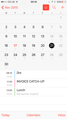 Apple's Calendar has various view options, making it easier to get at event information.